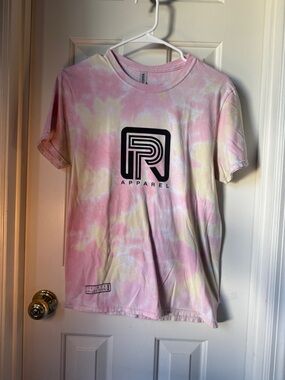 PR Apparel Tie-Dye Logo Tee - Pink & Cream